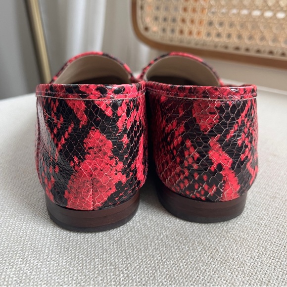 Sam Edelman Loraine Loafer in Hot Pink Snake Print Sz 7 - Picture 7 of 11